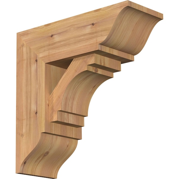 Ekena Millwork Merced Traditional Smooth Bracket w/ Offset Brace, Western Red Cedar, 7 1/2"W x 20"D x 20"H BKT0806X20X20MRC01SWR - main